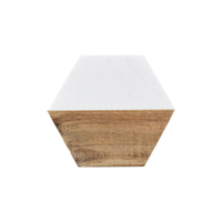 Marble and Wood Hexagon Coaster Set with Holder